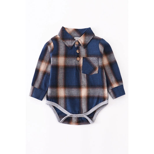 Plaid Button Down Onesie